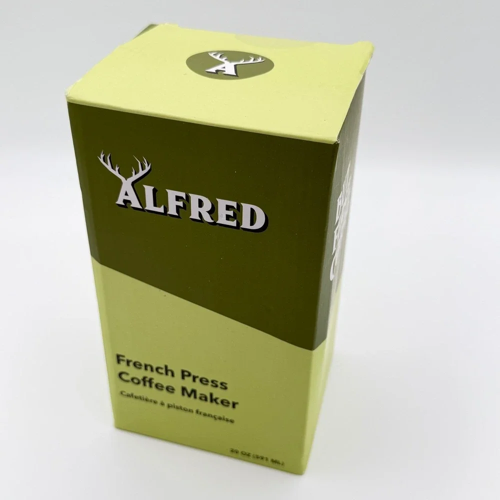 Alfred‎ Coffee French Press Coffee Maker 20 oz But First Coffee New